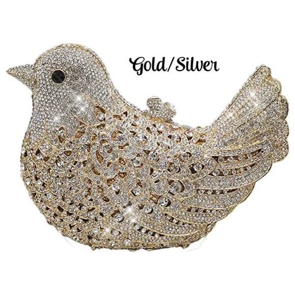 NWT Sparkling Bling Swarovski Crystal Rhinestone Bird Clutch Purse + FRE… - Picture 13 of 17